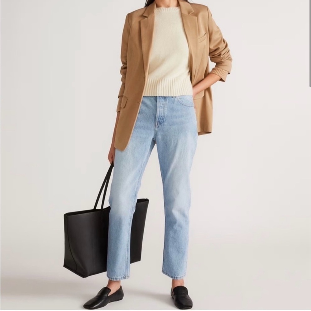 Everlane-90's Curvy Cheeky Straight Jean-Vintage Sunbleached Blue-Ankle- Size 24